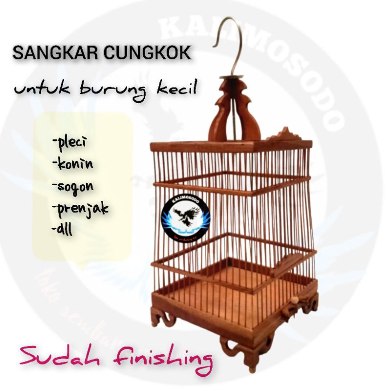 Sangkar pleci model cungkok kayu jati