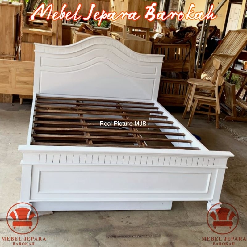 Dipan Rangka Tempat Tidur Kayu Jati Ranjang Tidur Laci Samping Minimalis Ukuran King Bed 180 x 200 c