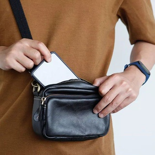 Tas Pria Kulit Asli Selempang Mini Premium - Sling Bag Kulit Sapi Asli