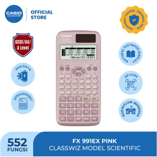 

kalkulator Casio FX-991EX - Kalkulator Sekolah/Kuliah - Internasional - Classwiz - 552 fungsi