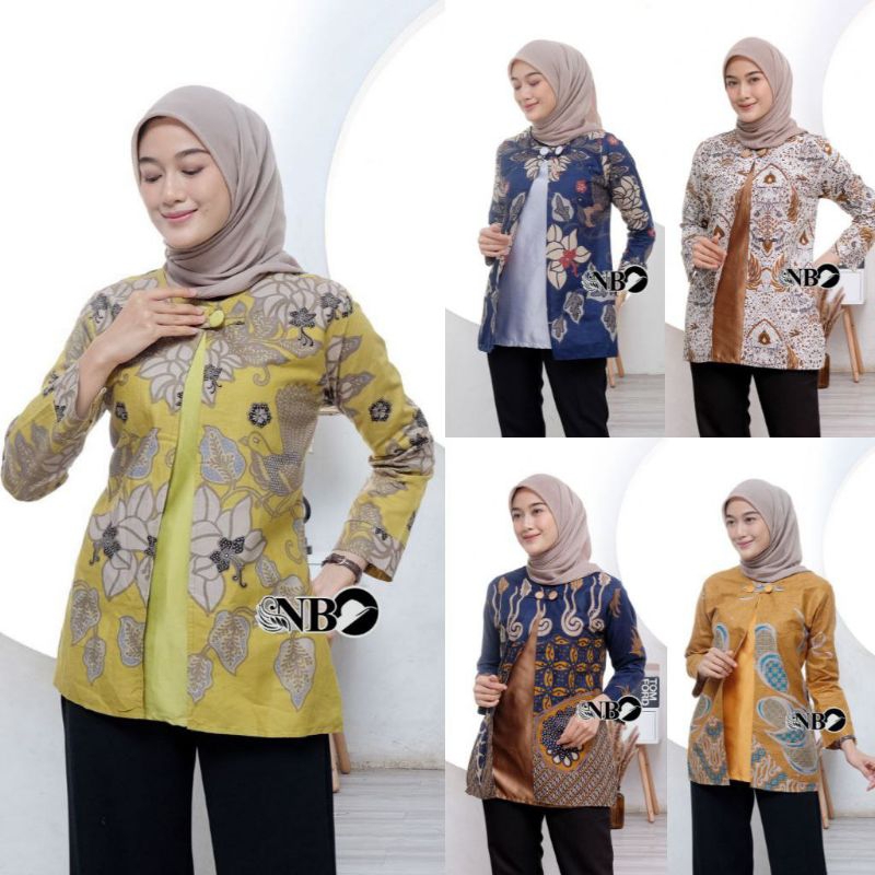 PROMO ATASAN SERAGAM BATIK WANITA BAJU BATIK KANTOR WANITA  - TUNIK BLOUSE BATIK WANITA MURAH