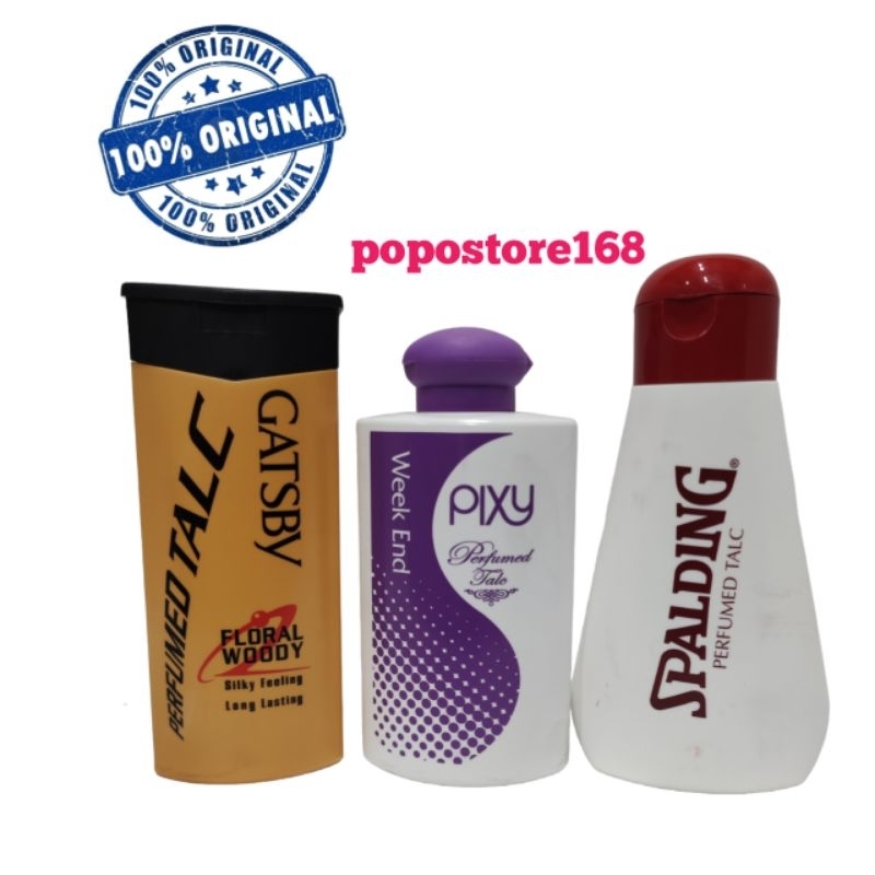 BEDAK TABUR SPALDING/ PIXY TALK/ GATSBY/ SPALDING PERFUMED TALC 90GR/ SPALDING BEDAK TABUR BEDAK PAR