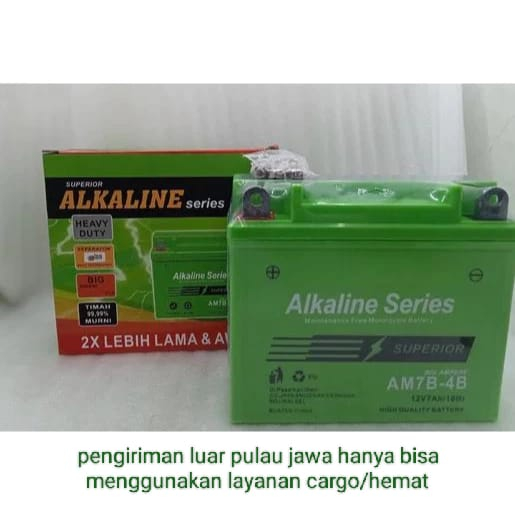 Aki Alkaline Accu kering Alkaline AM7B-4B Series Motor Honda Tiger (saya kemas pakai buble wrap)