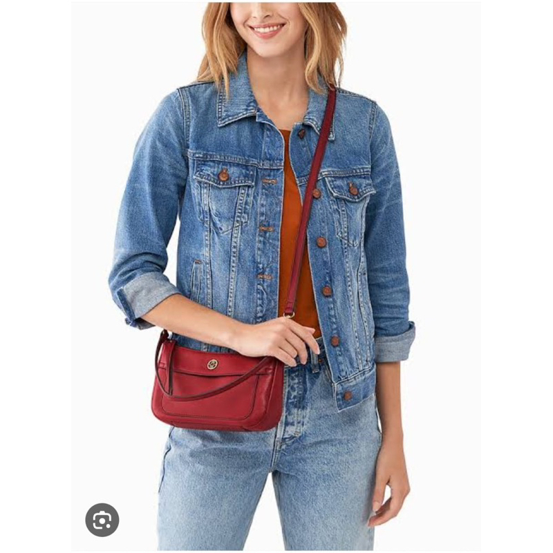 Fssil skylar mini baguette red velvet