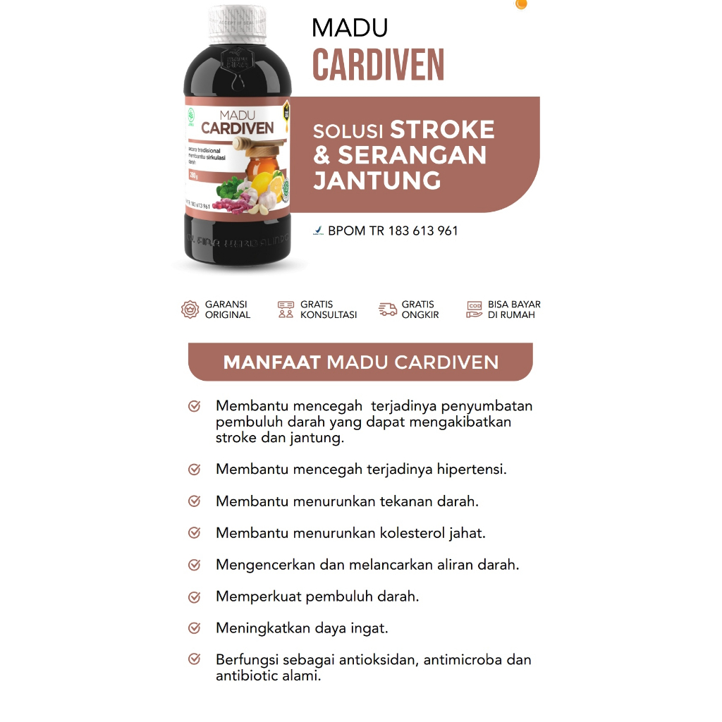 

MADU CARDIVEN Original Madu Fira | Solusi Stroke dan Serangan Jantung