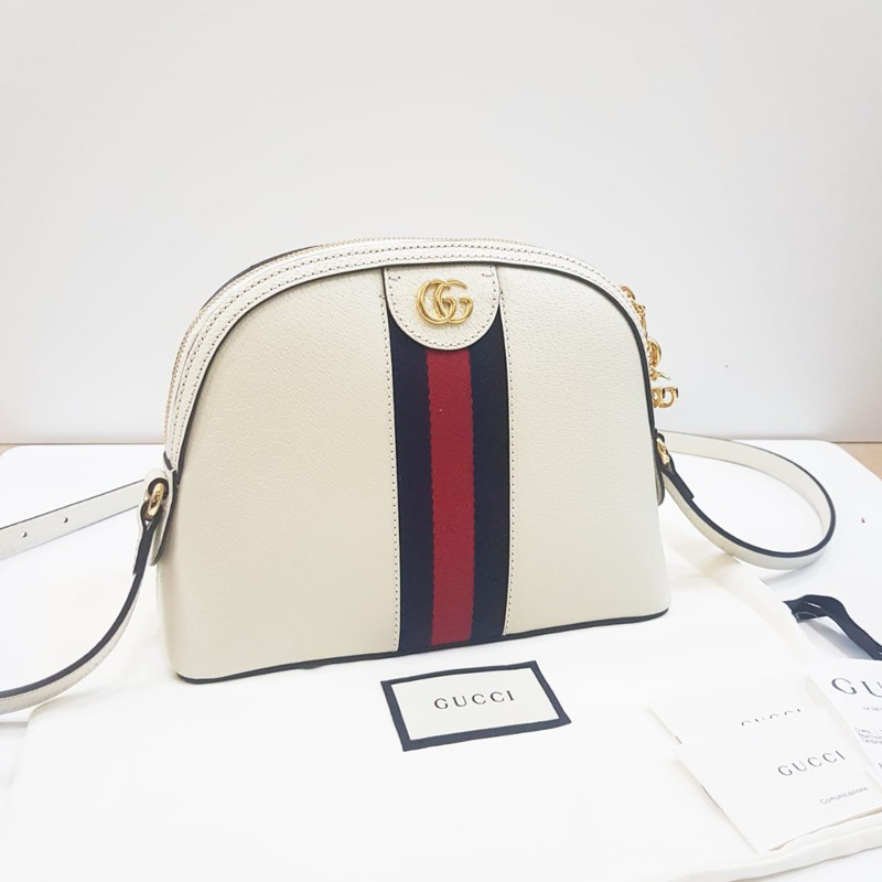 GUCCI Ophidia Dome Alma leather white - Brandluxid 100% Authentic