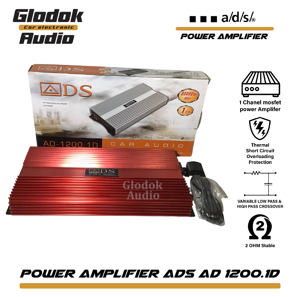 Power amplifier Monoblok ADS AD 1200 Mosfet Bass Berkualitas