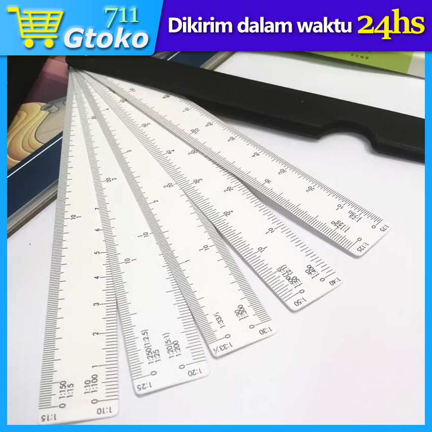 

Penggaris Skala Scale Ruler Penggaris Arsitek Lipat Portabel 20 in 1