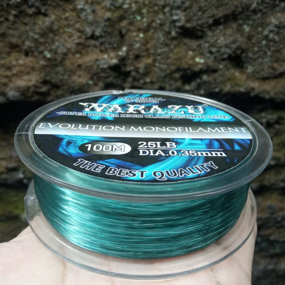 WARAZU FISHING LINE WARNA BIRU TOSCA PANJANG 100 METER senar pancing anti kriting,kuat,elastis,mudah