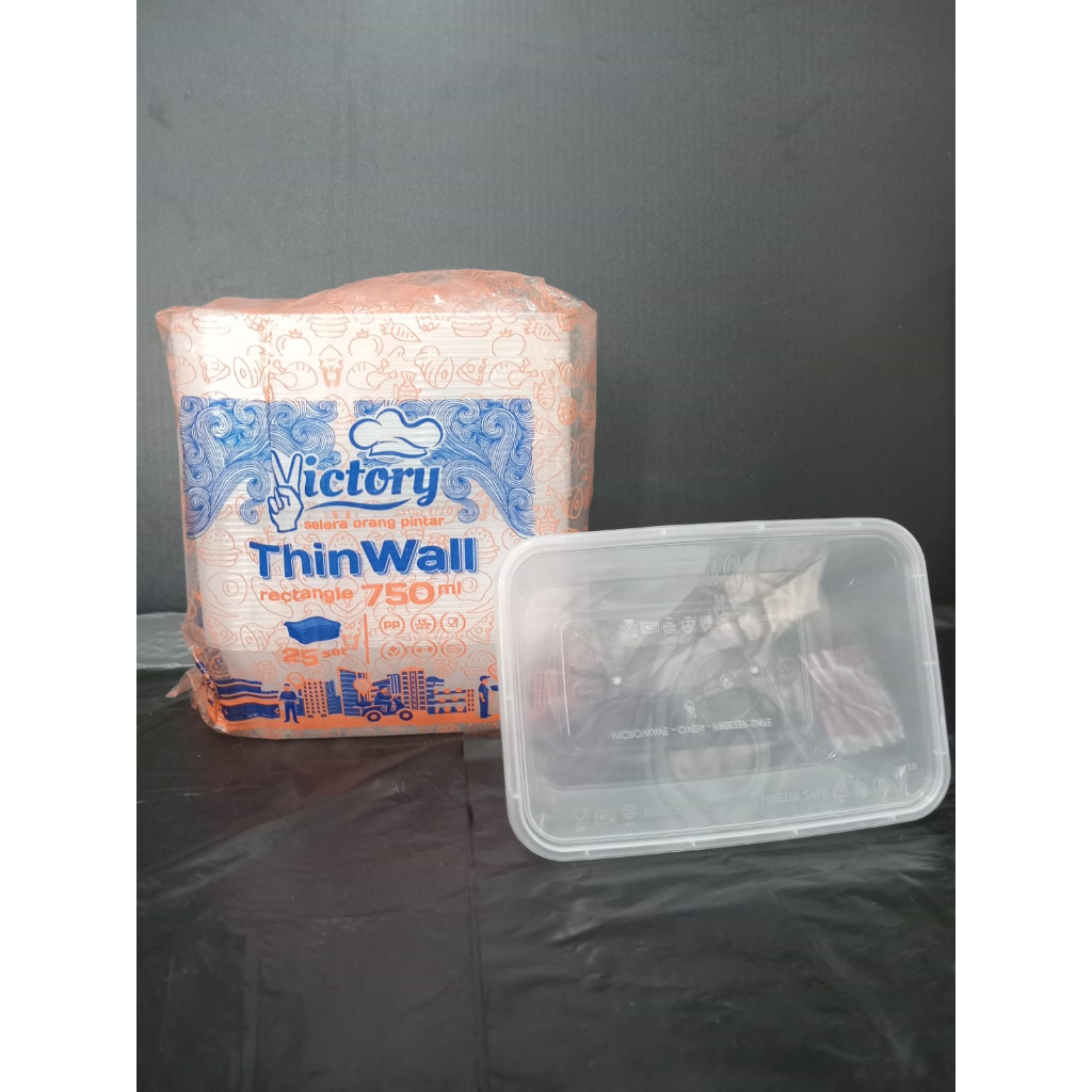 Kotak mika kotak makan THINWALL Rectangle 750ml kotak persegi panjang 750 ml Victory