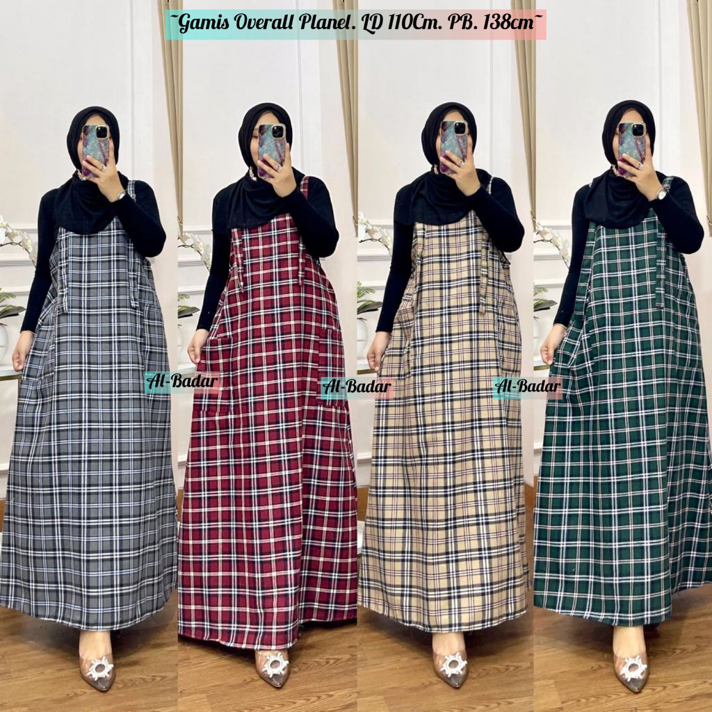 OVERALL GAMIS FLANEL/OVERAL KOTAK KOTAK IMPORT/TIDAK FREE INNER/BISA COD