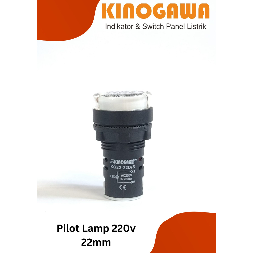 Pilot Lamp LED 22mm 220V Putih - Lampu Panel LED 22mm 220V Putih AD22