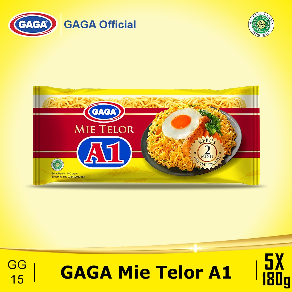 

Paket 5 Pcs Gaga Mie Telor A1 Kuning 180gr