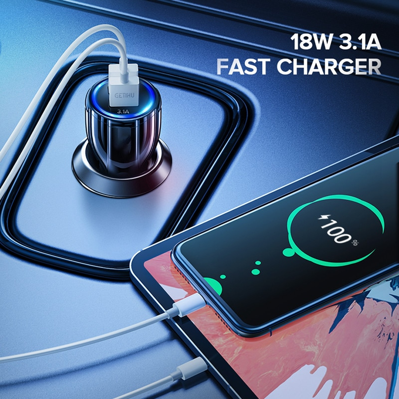 [Dikirim dr jakarta+COD]Qualcomm 3.0 Charger Mobil Quick Car Charger Cas Hp Mobil Motor Fast Charging 2 USB