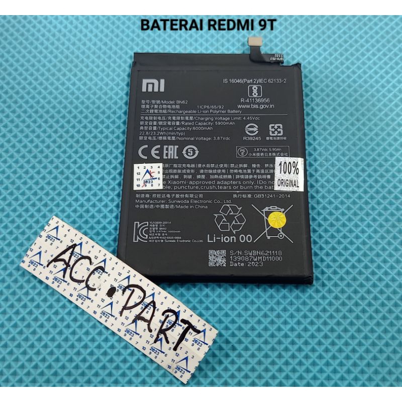 BATERAI REDMI 9T(BN62) ORI