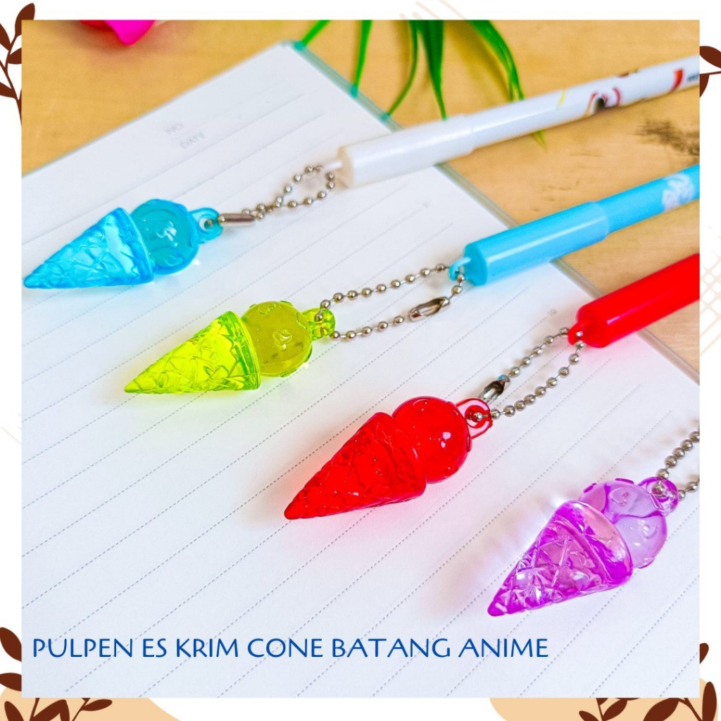 

PULPEN ES KRIM CONE KRISTAL BATANG ANIME LUCU PEN GANTUNGAN BOLPEN ALAT TULIS KANTOR