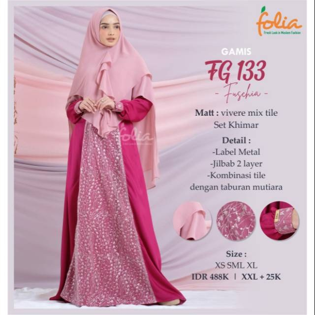 READY SIAP KIRIM | HB - FG 133 | GAMIS FOLIA TERBARU | GAMIS SIMPLE TERMURAH TERLARIS | READY TOKO S