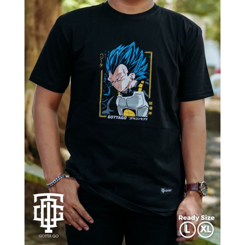 Kaos Distro Gottago Original T-Shirt Dragon Ball Unisex Hitam Katun 30s