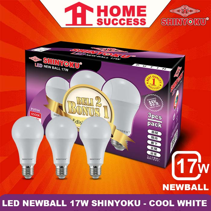 Lampu LED Newball 17w Shinyoku (Beli 2 Gratis 1 - Isi 3 pcs) / Paket LED Newball  17 watt Shinyoku  