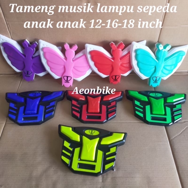 tameng musik lampu sepeda anak anak ukuran 12 16 18 inch sepeda BMX mini merk inter