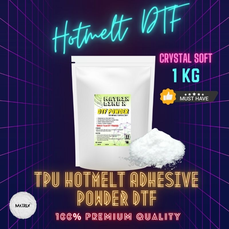 

TPU HOTMELT Crystal Soft Powder DTF / LEM SABLON PET FILM DTF 1KG