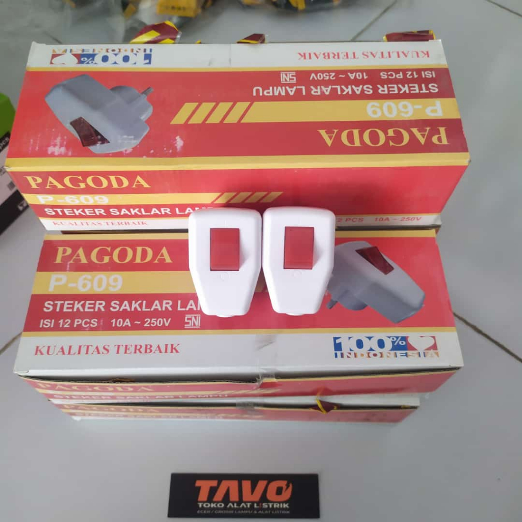Pagoda Steker Switch ON/OFF / Steker Lampu ON/OFF