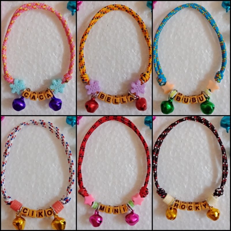Kalung Nama kucing 2lonceng/Kalung nama kucing/Kalung kucing nama