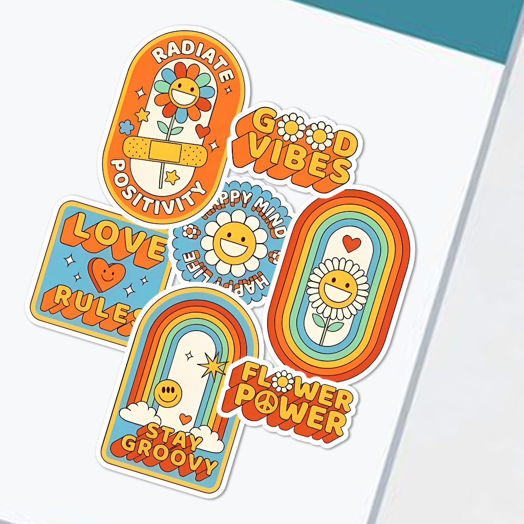 

Sticker Flower Power Aesthetic Stiker Waterproof (7pcs)