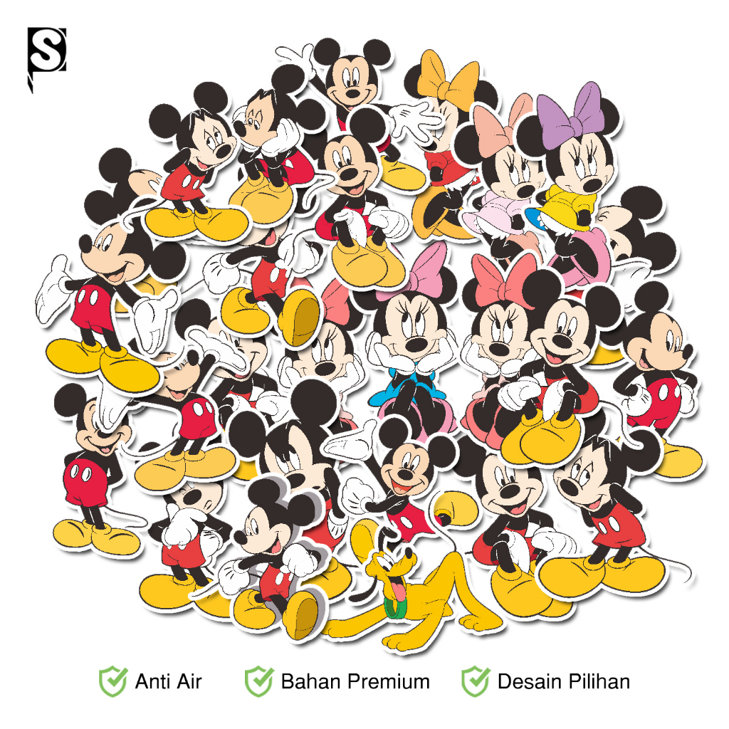 

stiker mickey dan minnie I stiker lucu mickey mouse I stiker anti air I stiker imut disney