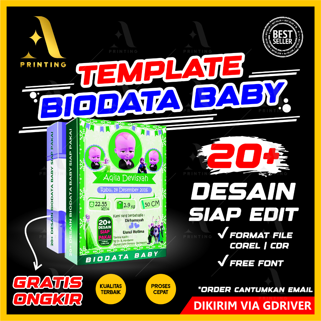 [GRATIS ONGKIR] Template Bio Baby Biodata Bayi Siap Edit