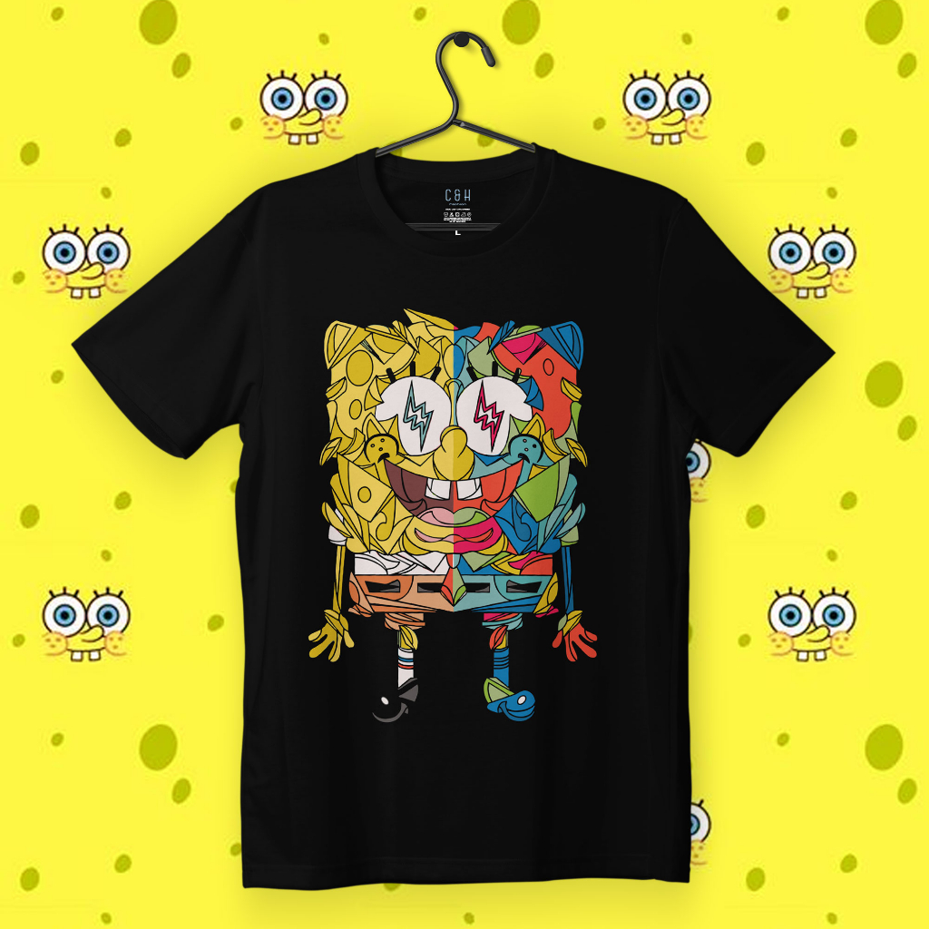 KAOS KARTUN SPONGEBOB | KAOS DISTRO PRIA WANITA ORI BY C&H | CHSPB 08
