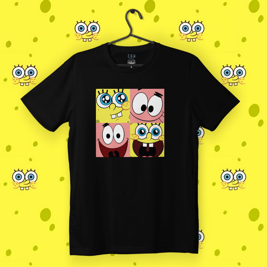 KAOS KARTUN SPONGEBOB | KAOS DISTRO PRIA WANITA ORI BY C&H | CHSPB 025