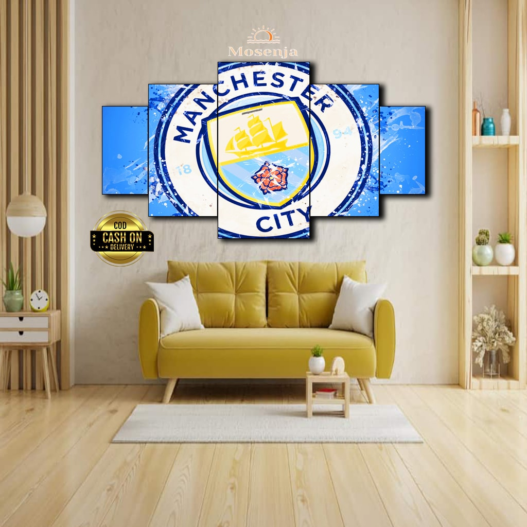 MOSENJA HIASAN DINDING POSTER KAYU MANCHESTER CITY