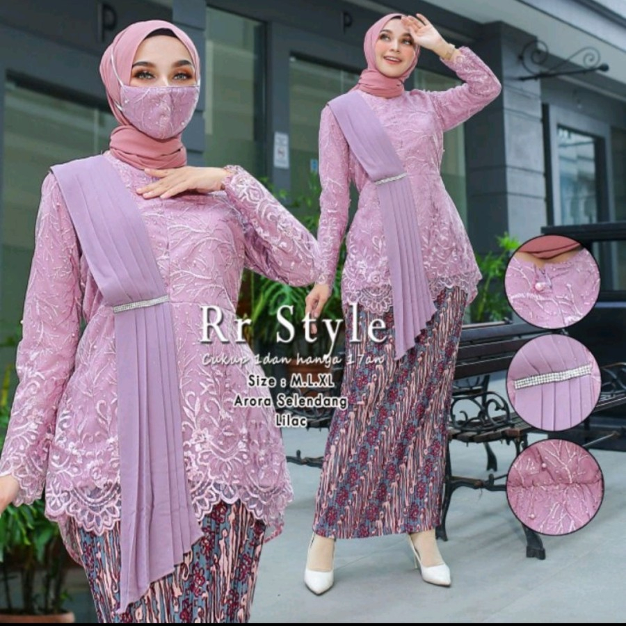 SET KEBAYA AURORA SELENDANG / SET AURORA SELENDANG CERUTY / SET KEBAYA MODERN / SET KEBAYA WISUDA