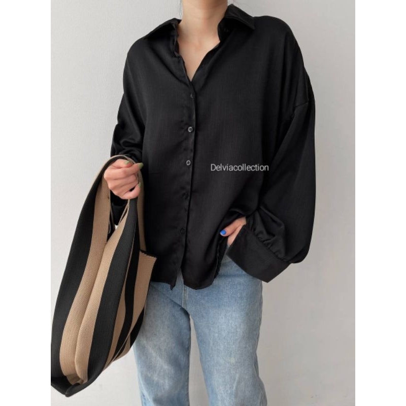 Kemeja/Blouse Bahan Crinkle Silk