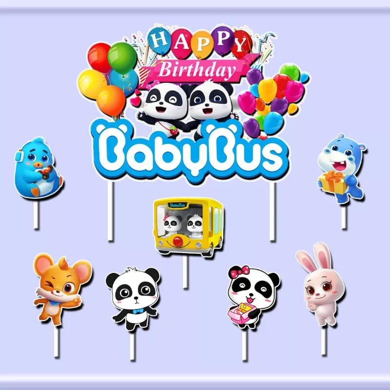cake topper hiasan kue ulang tahun karakter Baby Bus Babybus