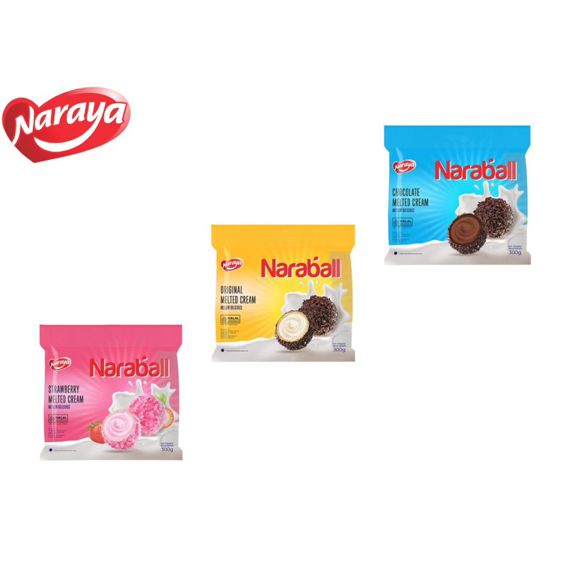 

Naraya Naraball 300g Biscuit Ball Melted Cream Choco Ball Wafer Ball Rasa Vanilla Coklat Strawbery