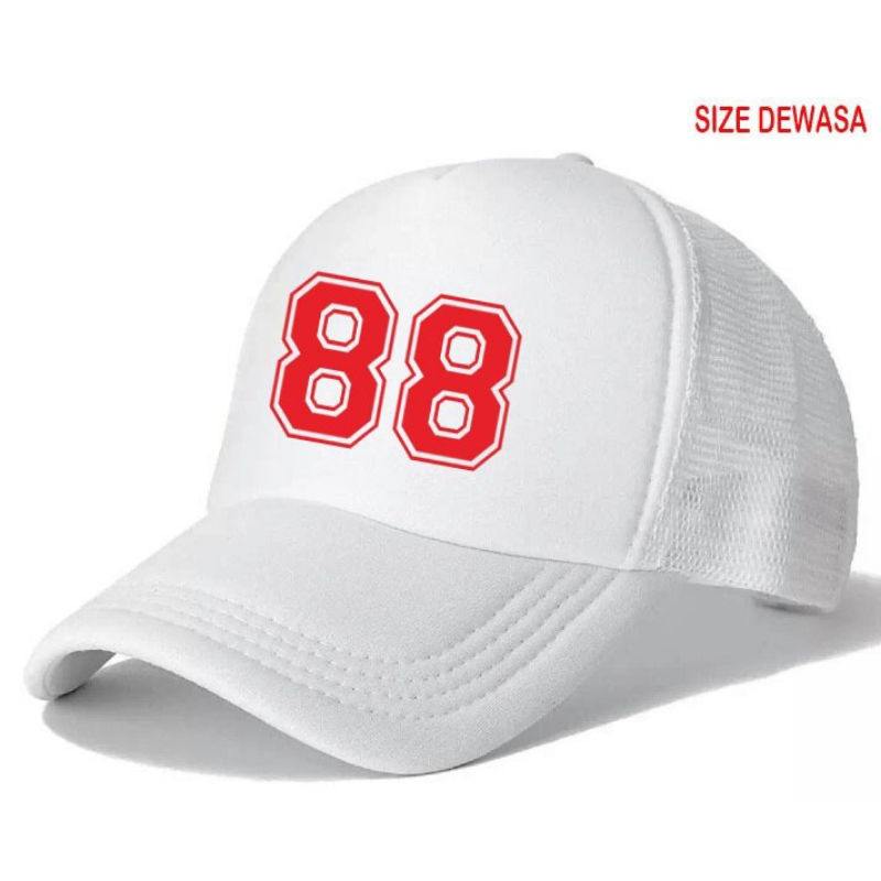 topi trucker premium logo angka88/bisa custom angka