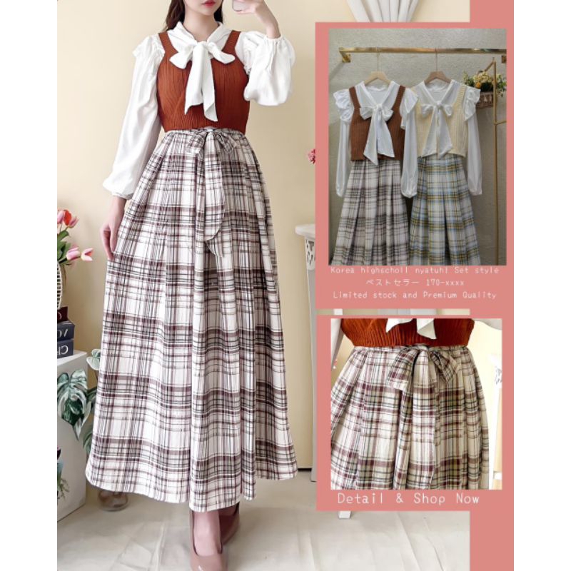 Dress korean look/Gamis knit/Gamis import/Dress by Yuna fashion
