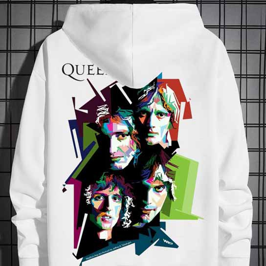 Jaket Hoodie Queen Band Bahan Cotton Fleece [Hoodie Jumper & Ritsleting]