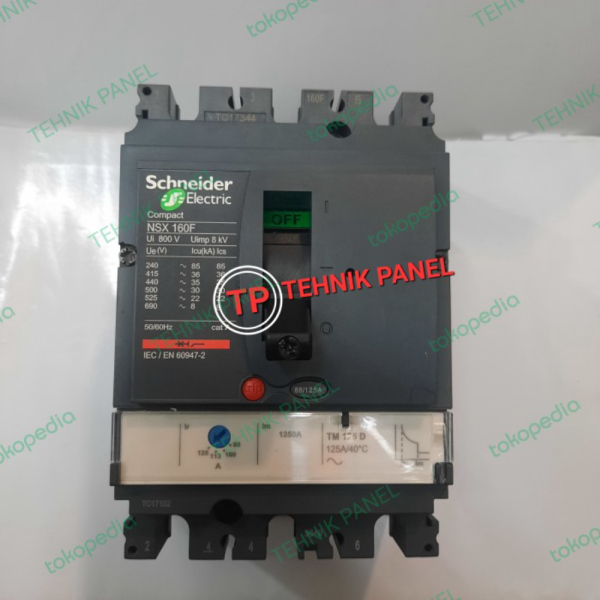 MCCB NSX 160F 3P 88/125A Schneider / mccb 3p 125A Limited