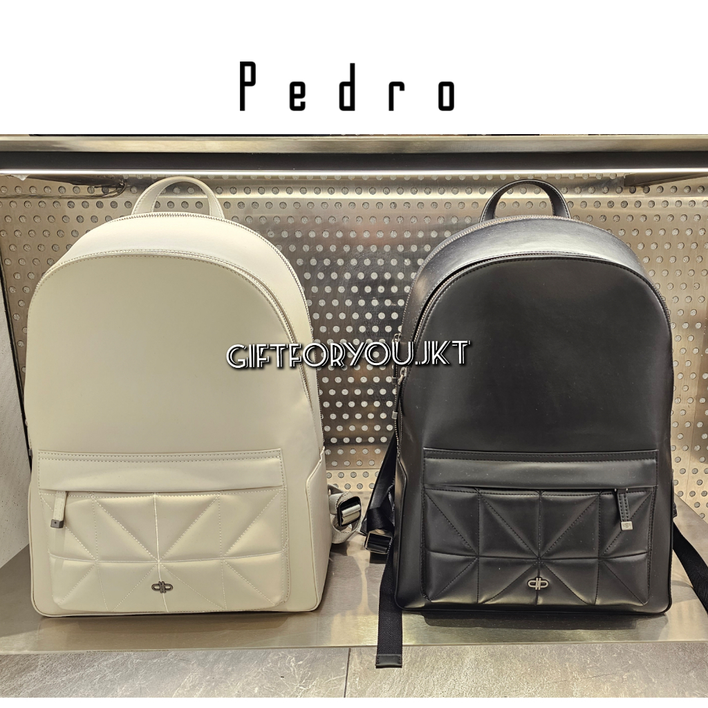 Tas Ransel Pria Pedro Original Man Icon Backpack In Pixel Black Hitam Tas Punggung Stylish Cowok Lak