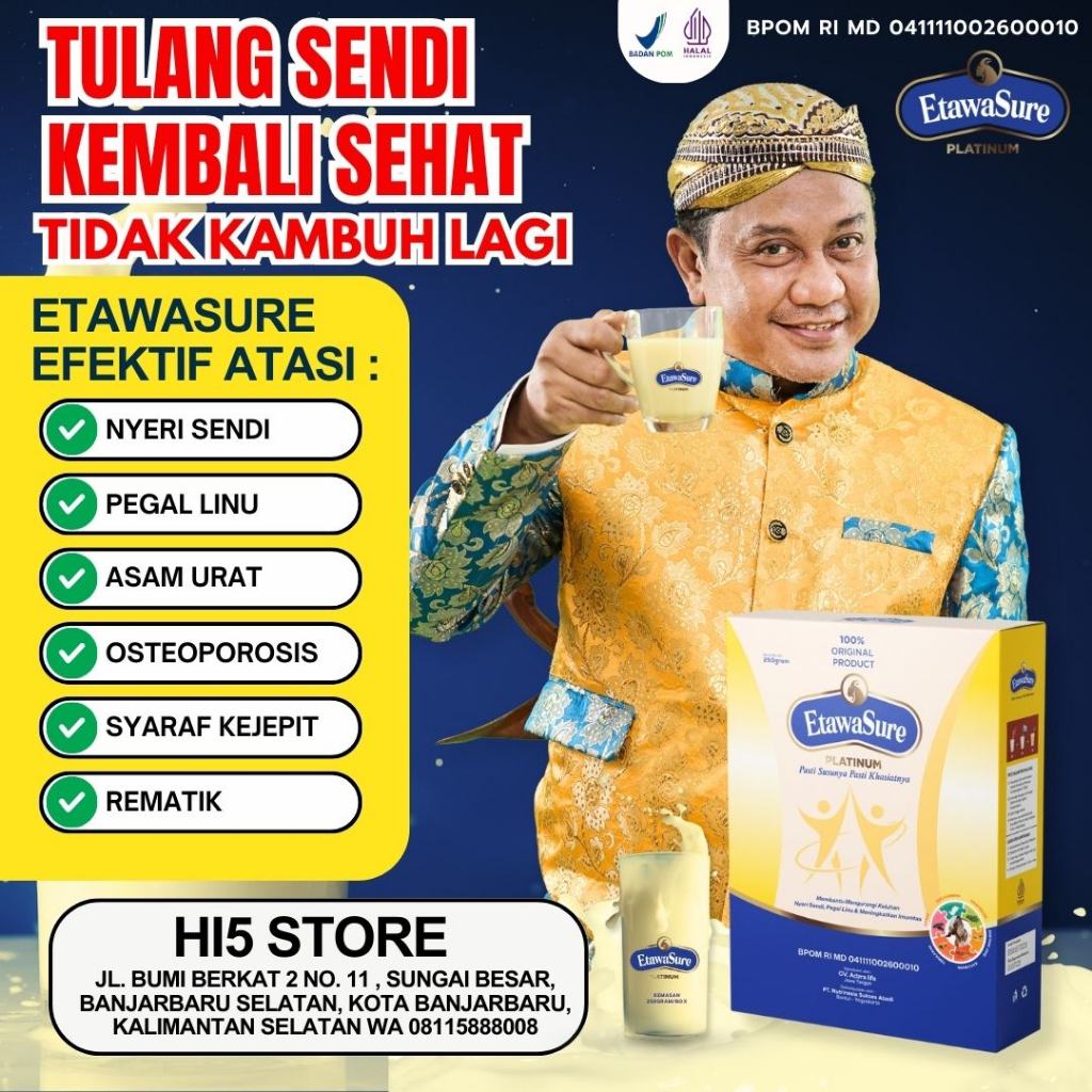 

ETAWASURE PLATINUM - Susu etawa untuk tulang dan sendi