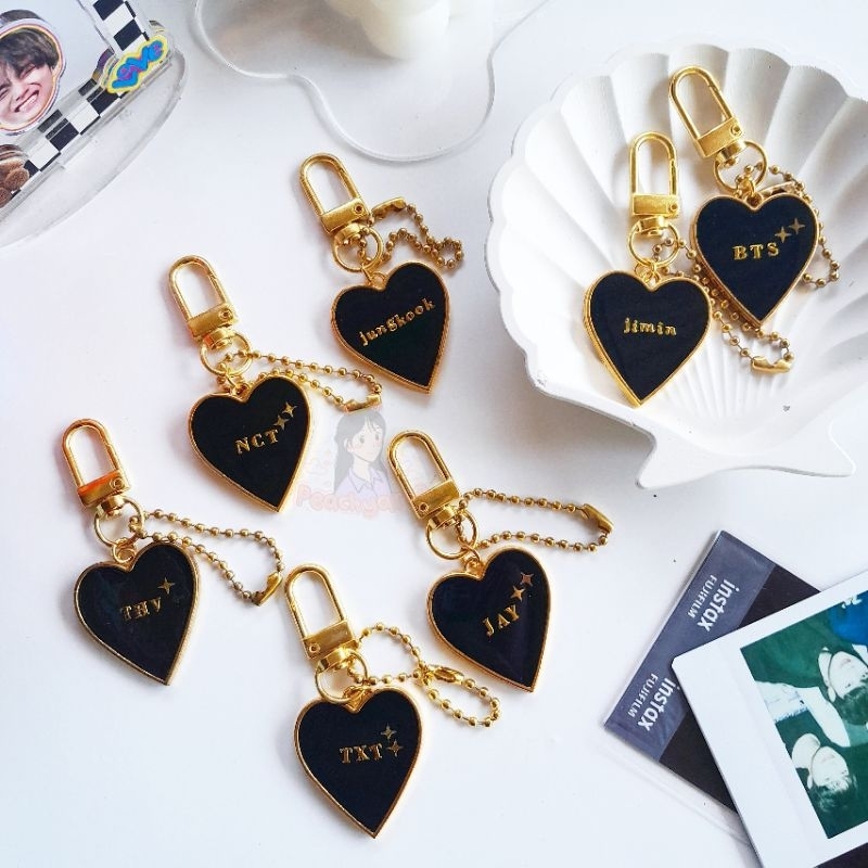 [Custom Nama] Heart Resin Keychain / Gantungan kunci Resin Kpop