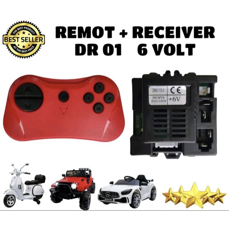 0RECEIVER MODUL MOBIL AKI MAINAN ANAK DR01 V2.6 6 VOLT MESIN REMOT PMB