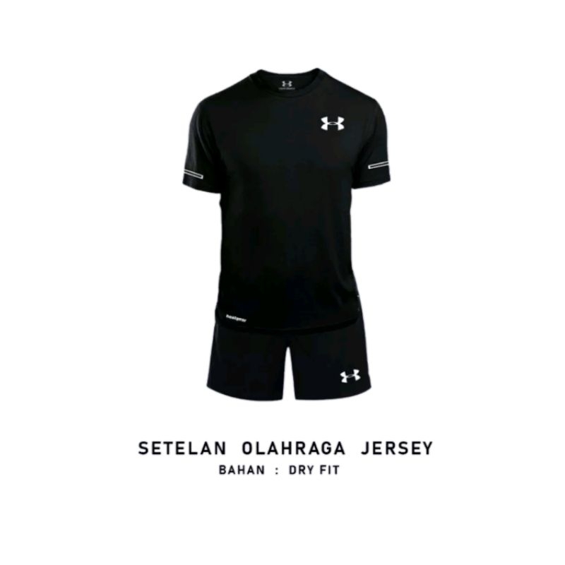 HOT SALE Paket Lengkap Setelan Olahraga Pria Baju Kaos Olahraga Dryfit Manset Tangan Lets Slim