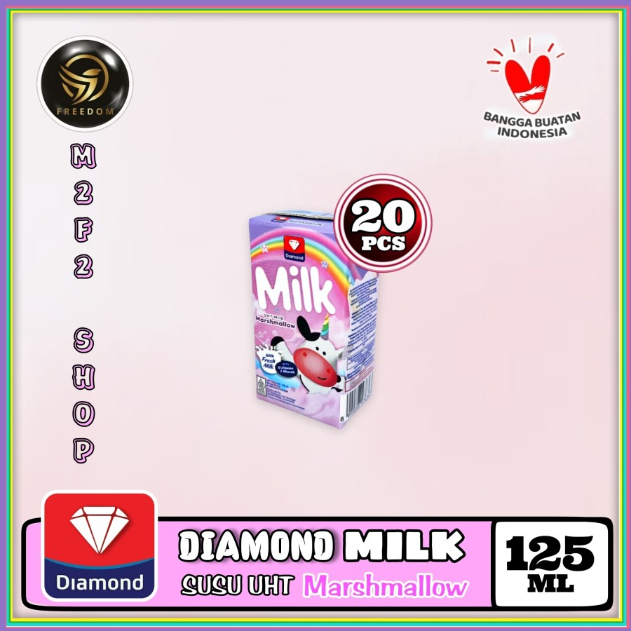 

DIAMOND Milk Susu Kotak UHT Marshmallow - 125 ml (Kemasan 20 Pcs)
