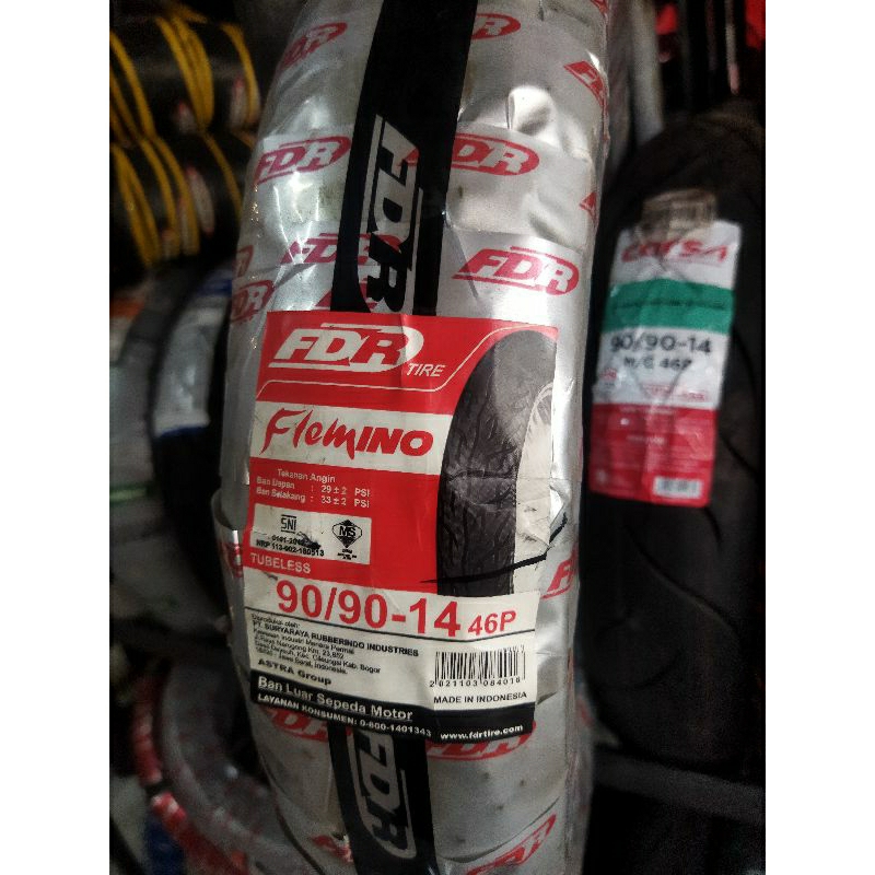 PAKET Ban FDR 80/90-14 dan 90/90-14 Tubeless Flemino Flemmo Spartax Ban Luar vario beat mio Bonus Pe