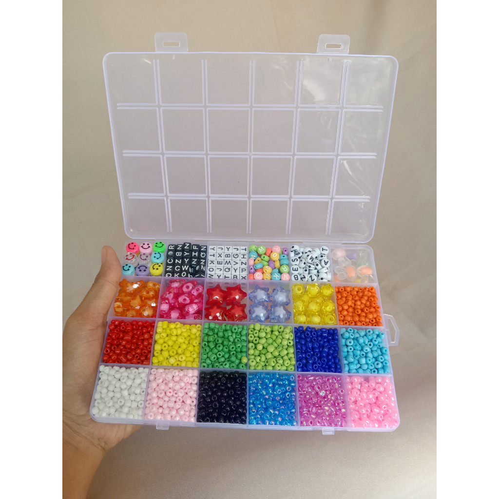 Manik Serok 1 Set Campur Manik Manik 1 Set Kotak Dan Tali