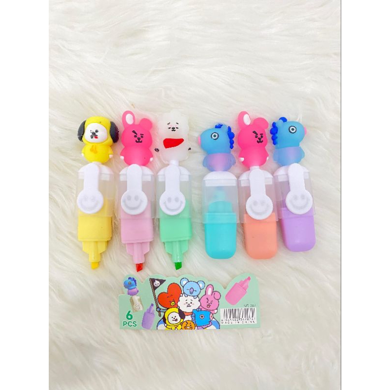 

Highlighter stabilo mini lucu 6in1 | stabilo karakter anime imut MD207